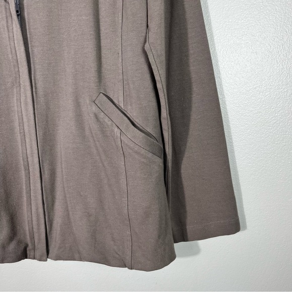 Eileen Fisher Women's Taupe Full Zip Lightweight Jacket Small Petite SP Casual - Picture 2 of 5